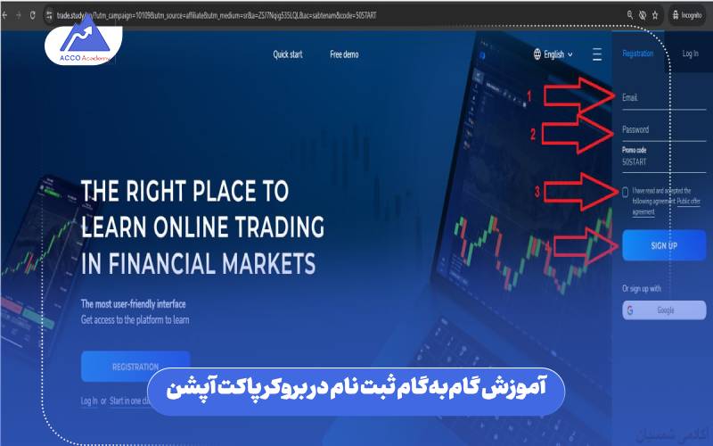 آموزش گام‌به‌گام ثبت نام در بروکر پاکت آپشن